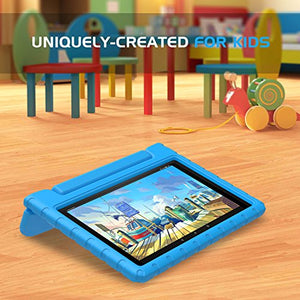 MoKo Case for Fire HD 10 Tablet (5th/7th/9th Generation, 2015/2017/2019 Release), Kids Shock Proof Convertible Handle Light Weight Super Protective Stand Cover Case for Fire HD 10.1 Inch, Blue