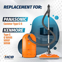 Load image into Gallery viewer, 12 Premium Replacement Vacuum Bags Fits Kenmore Canister C/Q 50555, 50557, 50558 &amp; Panasonic Type C-5 (Text)
