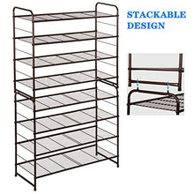 Load image into Gallery viewer, Bextsrack 4-Tier Shoe Rack, Stackable &amp; Adjustable Wire Grid Shoe Shelf Storage Organizer for Closet Bedroom Entryway - Bronze
