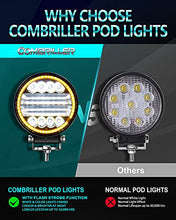 Load image into Gallery viewer, Combriller 3157 LED Bulb White 6000K with Projector Replacement for led reverse lights and Combriller 4.5&quot; Off Road Lighting Spot Flood Combo Beam with Flash Strobe Function Amber Angel Eye-Shape
