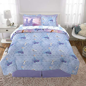 Franco Kids Bedding Super Soft Comforter and Sheet Set with Sham, 7 Piece Full Size, Disney Frozen 2