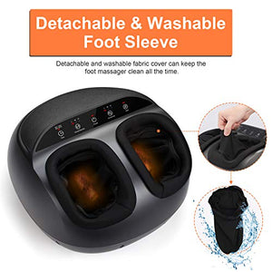 RENPHO Foot Massager Machine with Heat, Shiatsu Deep Kneading, Squeeze, Relieve Foot Discomforts from Plantar Fasciitis, Fits feet up to Men Size 12
