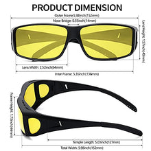 Load image into Gallery viewer, Night Driving Glasses Fit Over Glasses, HD Polarized Anti Glare Wrap Around Night Vision Glasses for Men &amp; Women
