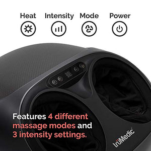 truShiatsu PRO Foot Massager Machine with Heat Deep Kneading Therapy, Air Compression, Shiatsu Pressure Point Technology, Infrared Heat and Adjustable Intensities for Foot Pain Relief by truMedic