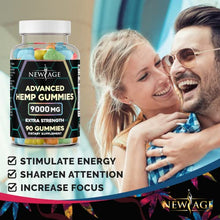 Load image into Gallery viewer, New Age Naturals Advanced Hemp Big Gummies 9000mg - Night Time Aid and Reduce Inflammation - Calming Strength Gummy for Adults - Natural Hemp Oil Infused Gummies (180 Gummies)
