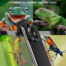 Load image into Gallery viewer, Phone Camera Lens, 5K HD 2 in 1 120° Wide Angle Lens, 20X Macro Lens,Clip-On Phone Lens Compatible iPhone,Samsung, Most Andriod Phones No Distortion
