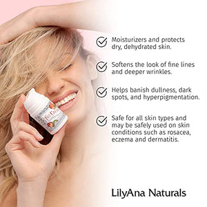 LilyAna Naturals Charcoal Face Scrub 3 Oz and Face Cream 1.7 Oz Bundle - Anti-Aging Facial Exfoliator and Face Cream, Face Moisturizer For Dry Skin, Rose and Pomegranate Extracts - for Women and Men