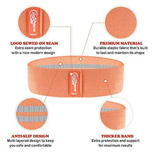 4evershape Booty Bands, Anti Slip Fabric Resistance Bands for Legs and Butt, Workout Bands, Exercise Bands, Hip Bands, Elastic Bands for Exercise, Glute Bands, Training Book and Carry Bag Included