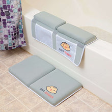 Load image into Gallery viewer, Bath kneeler with elbow pad rest set- Padded knee mat for tub bathing and bathroom time. Bathtub kneeling waterproof cushion mats for infant or baby toy accessories. Bathtime knee saver. Shower gift.
