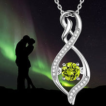 Load image into Gallery viewer, Birthday Gifts for Her August Birthstone Peridot Necklace Wife Women Forever Love Infinity Sterling Silver Jewelry
