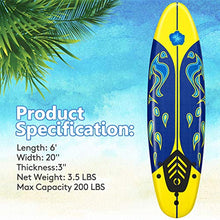 Load image into Gallery viewer, Giantex 6' Surfboard Surfing Surf Beach Ocean Body Foamie Board with Removable Fins, Great Beginner Board for Kids, Adults and Children
