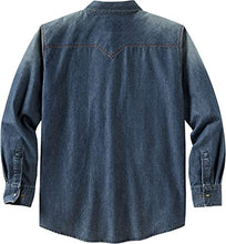 Load image into Gallery viewer, Legendary Whitetails Men's Standard Outlaw Western Shirt, Medium Wash Denim, Small
