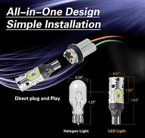 LASFIT 921 LED Bulb 912 T15 Reverse Back Up Light CANBUS Error Free Bulb 904 916 6000K Xenon White , 2022 New Upgrade Design(Pack of 2)