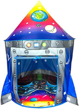 Load image into Gallery viewer, Rocket Ship Play Tent Playhouse | Unique Space and Planet Design for Indoor and Outdoor Fun, Imaginative Games &amp; Gift | Foldable Playhouse Toy + Carry Bag for Boys &amp; Girls | by Imagenius Toys
