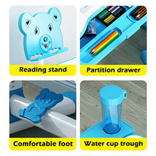 Load image into Gallery viewer, Pstarts Kids Desk and Chair Set, Height Adjustable Child Table and Chair Set, Home School Use Anti-Reflective Children Study Table with LED Light/Reading Board/Pull-Out Drawer
