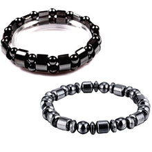 Load image into Gallery viewer, VIKI LYNN 2 pcs Hematite Bracelet Hematite Metal Magnetic Therapy Bracelets for Arthritis Pain Relief and Sports Related
