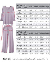 Load image into Gallery viewer, WiWi Bamboo Soft Pajamas Sets for Women Long Sleeve Sleepwear Laced V Neck Top with Pants Plus Size Loungewear S-4X, Heather Grey, Large
