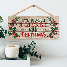 Load image into Gallery viewer, P. Graham Dunn Have Yourself a Merry Little Christmas Holly 5 x 10 Wood Plank Design Hanging Sign
