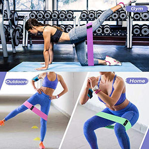 Exercise Resistance Bands for Legs and Butt, Anti-Slip & Roll Workout Booty Bands for Women Squat Glute Hip Training, 3 Levels Sports Fitness Band -JUEYINGBAILI