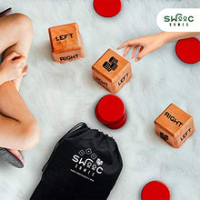Load image into Gallery viewer, SWOOC Games - Giant Right Center Left Dice Game (All Weather) with 24 Large Chips &amp; Carry Bag - Jumbo Wooden Lawn Game - Big Backyard Game for Family - Indoor / Outdoor
