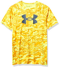Load image into Gallery viewer, Under Armour Boys' Tech Big Logo Printed Short-Sleeve T-Shirt, Omega Orange (857)/Blue Note, Youth Medium
