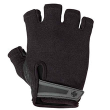 Load image into Gallery viewer, Harbinger Power Non-Wristwrap Weightlifting Gloves with StretchBack Mesh and Leather Palm (Pair), Black, Large, Large (Fits 8 - 8.5 Inches)

