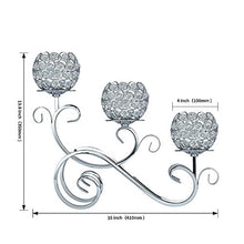 Load image into Gallery viewer, Candelabra Home Holiday Decorative,Silver Candlestick Centerpiece,flameless Candles,Crystal Candle Holders for Wedding Dining Coffee Table Candlelit Banquet Fireplace Wall
