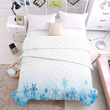 Load image into Gallery viewer, Down Alternative Reversible Comforter Cotton Fill Quilted Throw Blanket Snowflakes Irregular Winter Lightweight Ultra Soft Bedding Set All Season Duvet Insert, Oversized King Blue and White
