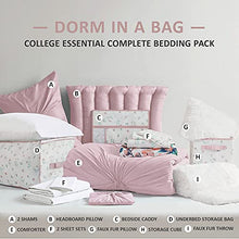 Load image into Gallery viewer, Comfort Spaces Dorm Room Comforter Set - College Essentials, Complete Dormitory Bedroom Pack And Sheet with 2 Side Pockets, Queen Kamila Floral Blush 17 Piece
