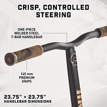 Load image into Gallery viewer, Mongoose Rise 110 Expert Youth and Adult Freestyle Kick Scooter, High Impact 110mm Wheels, Bike-Style Grips, Lightweight Alloy Deck, Black/Tan
