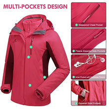 Load image into Gallery viewer, CAMEL CROWN Women&#39;s Waterproof Ski Jacket 3-in-1 Winter Coat Windbreaker Fleece Inner for Snow Rain Hiking Outdoor
