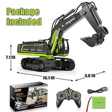 Load image into Gallery viewer, kolegend Remote Control Excavator Toy Truck, 1/18 Scale RC Toys Hydraulic Excavator Construction Vehicles for Boys Girls Kids RC Tractor with Lights Rechargeable Battery
