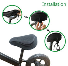 Load image into Gallery viewer, MI0512 Soft Wide Premium Kids Bike Saddle Gel Seat Cushion Cover，8"x6"Small Bicycle Saddle Breathable Pad（Black）
