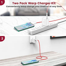 Load image into Gallery viewer, VELOGK [2-Pack] Warp Charger Kit 30W[5V/6A] for Oneplus 8 Pro/8/7 Pro/7T/7T Pro/7/6T/6/5T/5/3T/3/Nord N10 5G, 2X Fast Warp/Dash Charger Adapter + 2X Type C Warp Charging Cables(3.3ft/1m)
