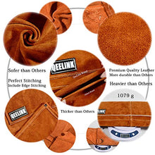 Load image into Gallery viewer, QeeLink Leather Welding Apron - Heat &amp; Flame-Resistant Heavy Duty Work Forge Apron with 6 Pockets, 42&quot; Large &amp; Cross Back Extra Long Strap, Adjustable M to XXXL for Men &amp; Women (Brown)
