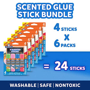 Elmer's Scented Glue Sticks, 6 Grams, Washable, 6 Packs of 4 (24 Total Count)