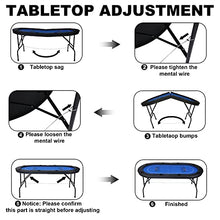 Load image into Gallery viewer, Vilobos Poker Table Foldable 6-8 Players Folding Poker Table Fully Assembled Casino-Style Texas Hold&#39;em Poker Table with Faux Leather Padded Rails and Cup Holders, Blue
