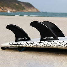 Load image into Gallery viewer, Abahub Tri FCS Fins Set, G5 Surfboard Fin, 3 Thruster Fins for Surf Boards, Surfing Longboard, Shortboard, Fiberglass Reinforced, Comes with Screws, Wax Comb and Key
