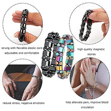 Load image into Gallery viewer, CASSIECA 12Pcs Magnetic Hematite Bracelets for Men Women Magnetic Therapy Bracelet Tiger Eye Rainbow Stone Beaded Bracelets Relieve Anxiety Bracelet
