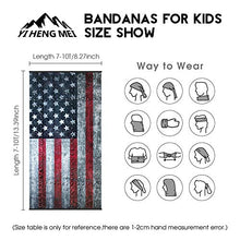 Load image into Gallery viewer, 4 PCS Kids Face Mask Neck Gaiters Full-Coverage Bandanas Headband Tube Neck for Boys Girls(B American Flag/Pack of 4, 7-10T/8.2713.39inch)

