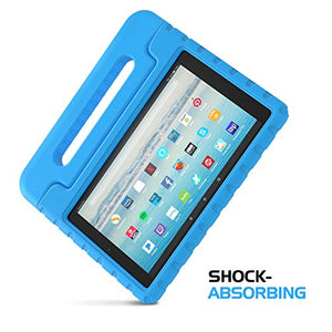 MoKo Case for Fire HD 10 Tablet (5th/7th/9th Generation, 2015/2017/2019 Release), Kids Shock Proof Convertible Handle Light Weight Super Protective Stand Cover Case for Fire HD 10.1 Inch, Blue