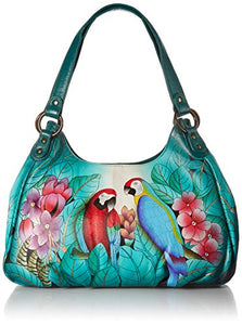 Anna by Anuschka womens Hobo Ruched Handbag Genuine Leather, Brazilian Beauties, One Size US