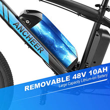 Load image into Gallery viewer, ANCHEER 350W 27.5&#39;&#39; Electric Bike, Electric Mountain Bike Newest 20MPH Adults Ebike with Removable 36V 10.4Ah Lithium-Ion Battery, Professional 24 Speed Gears
