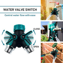 Load image into Gallery viewer, COOLWUFAN 50ft Expandable Garden Hose, 9-Function High Pressure Water Spray Nozzle with 3/4" Solid Brass Fittings/ 2-Way Pocket Flexible Splitter, Expanding Hose for Garden Lawn Car Pet Washing

