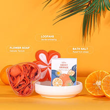 Load image into Gallery viewer, Gift Baskets for Women, Gift Set for Women-BFFLOVE Sweet Orange Spa Bath Gifts, 10 Pc Bath Spa Kit Includes Bath Salt, Massage Oil, Bubble Bath, Spa Tote Bag. Best Women Gifts for Birthday &amp; Party
