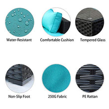 Load image into Gallery viewer, Outdoor Rattan Sectional Sofa - Patio PE Wicker Conversation Furniture Set (9-Piece,Turquoise)
