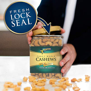 PLANTERS Fancy Whole Cashews with Sea Salt, 33 oz. Resealable Jar - Snack for Adults Made with Simple Ingredients - Good Source of Essential Nutrients - Kosher