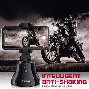 Smart Tracking Holder, Foxnovo 360°Rotation Auto Face/Object Tracking Holder Intelligent Follow Portable Smart Selfie Stick, Video/Vlog Shooting Robot Cameraman for iPhone/Android Phone (Black)