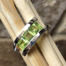 Load image into Gallery viewer, Genuine 2ct Green Peridot 925 Solid Sterling Silver Ring Size 5.5, 5.75, 6, 7, 9
