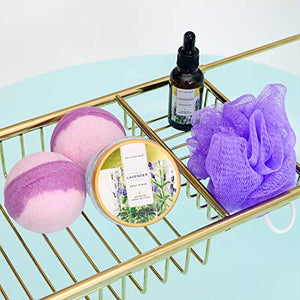 Spa Luxetique Spa Gift Baskets for Women, Home Bath Set, Luxury 15Pcs Lavender Spa Set, Bath Gift Baskets with Bubble Bath, Bath Bombs, Hand Cream. Beauty Gift Set for Women. Best Women Gifts.